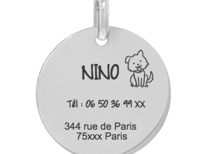Plaque chien prénom tel.. 400x300 - Cadeaux personnalisés : Médaille pour animaux